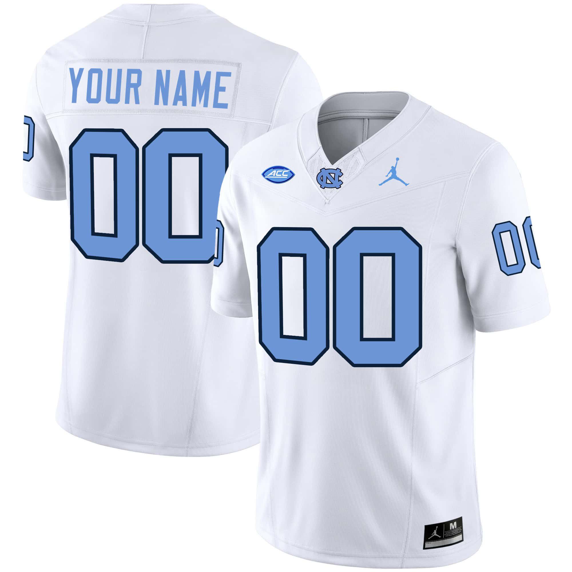 Men North Carolina Tar Heels White 2024 Vapor Limited Custom NCAA Jersey->customized nfl jersey->Custom Jersey